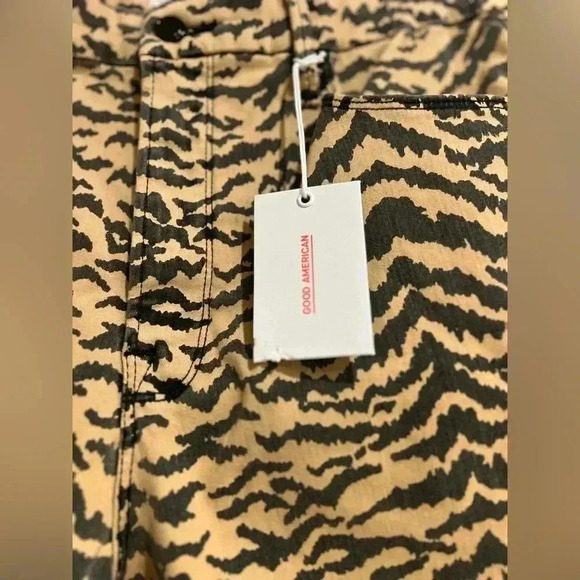 Good American | Good Waist Crop Tiger Print Jeans 15/33 NEW - Picture 15 of 15
